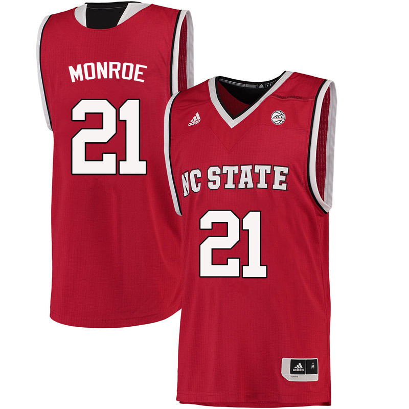 Men NC State Wolfpack #21 Rodney Monroe College Basketball Jerseys-Red - Click Image to Close